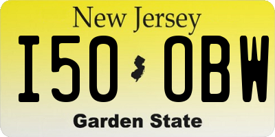 NJ license plate I50OBW