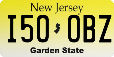 NJ license plate I50OBZ