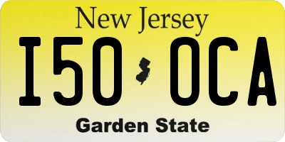 NJ license plate I50OCA