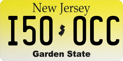 NJ license plate I50OCC