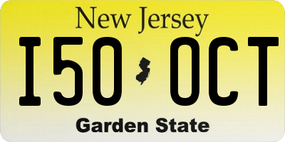 NJ license plate I50OCT