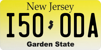 NJ license plate I50ODA