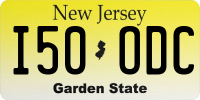 NJ license plate I50ODC