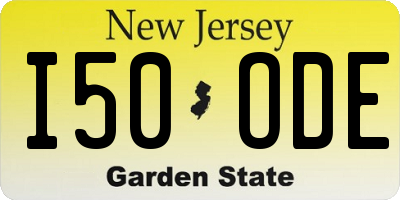 NJ license plate I50ODE