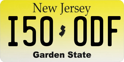 NJ license plate I50ODF