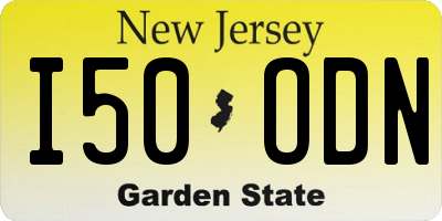 NJ license plate I50ODN