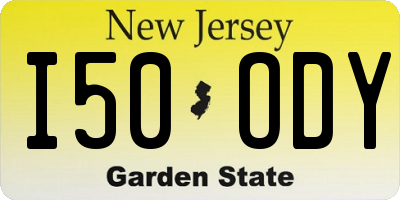 NJ license plate I50ODY