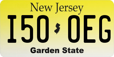 NJ license plate I50OEG