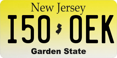 NJ license plate I50OEK