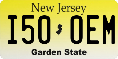 NJ license plate I50OEM