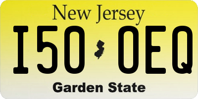 NJ license plate I50OEQ