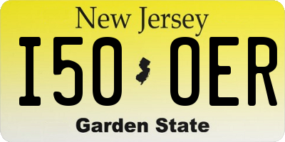 NJ license plate I50OER