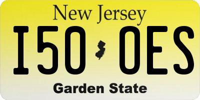 NJ license plate I50OES