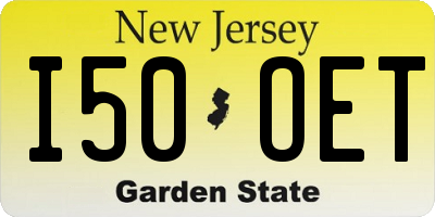 NJ license plate I50OET