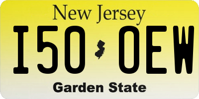 NJ license plate I50OEW