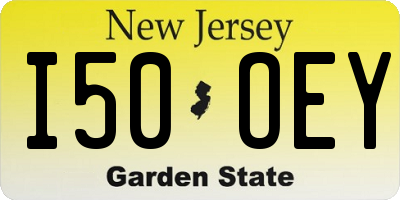 NJ license plate I50OEY