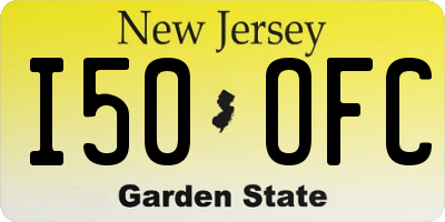 NJ license plate I50OFC