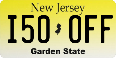 NJ license plate I50OFF