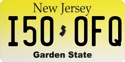 NJ license plate I50OFQ