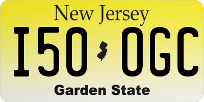 NJ license plate I50OGC
