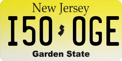 NJ license plate I50OGE