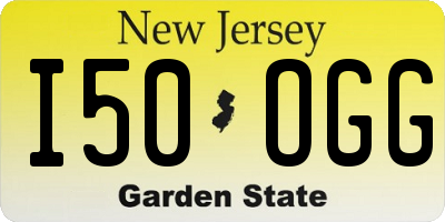 NJ license plate I50OGG