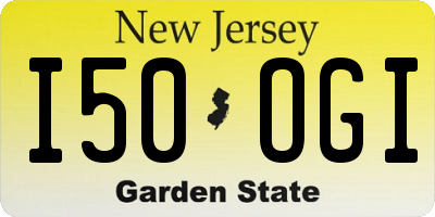 NJ license plate I50OGI