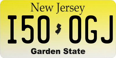 NJ license plate I50OGJ