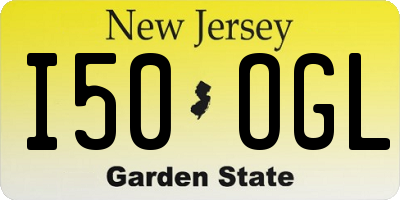 NJ license plate I50OGL