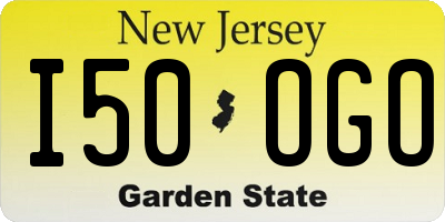 NJ license plate I50OGO