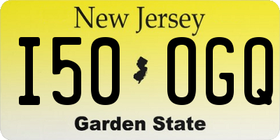 NJ license plate I50OGQ