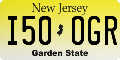 NJ license plate I50OGR