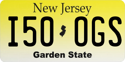 NJ license plate I50OGS