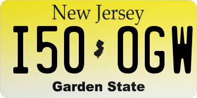 NJ license plate I50OGW
