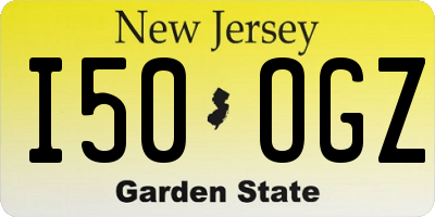 NJ license plate I50OGZ