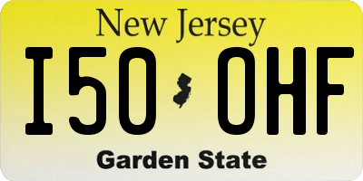 NJ license plate I50OHF