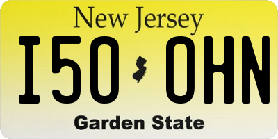 NJ license plate I50OHN