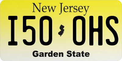 NJ license plate I50OHS