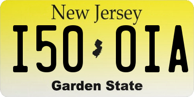 NJ license plate I50OIA