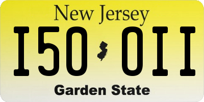 NJ license plate I50OII