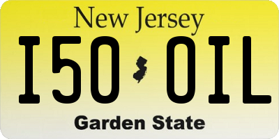 NJ license plate I50OIL