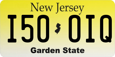NJ license plate I50OIQ