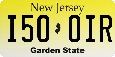 NJ license plate I50OIR