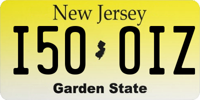 NJ license plate I50OIZ