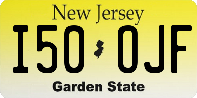 NJ license plate I50OJF