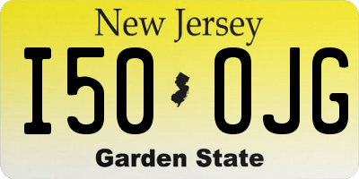 NJ license plate I50OJG