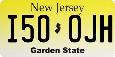 NJ license plate I50OJH
