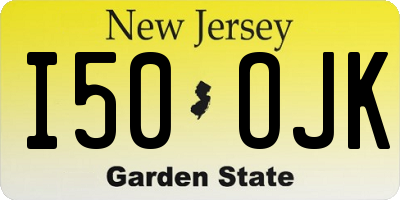 NJ license plate I50OJK