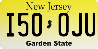 NJ license plate I50OJU