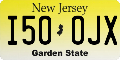 NJ license plate I50OJX